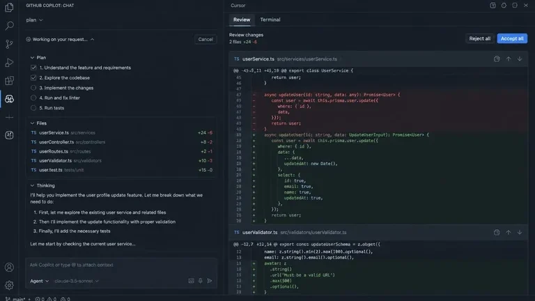 VSCode vs Cursor panel agent Copilot dan Cursor meninjau diff lintas file VSCode vs Cursor panel agent Copilot dan Cursor meninjau diff lintas file
