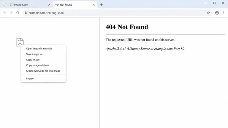 cara cek gambar error 404 di browser saat gambar tidak muncul di website WordPress cara cek gambar error 404 di browser saat gambar tidak muncul di website WordPress