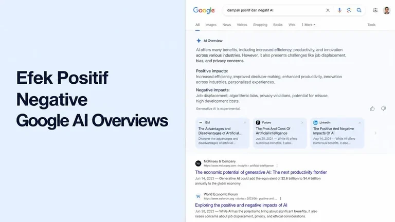 google ai overviews tampilan SERP efek positif negatif bagi website google ai overviews tampilan SERP efek positif negatif bagi website
