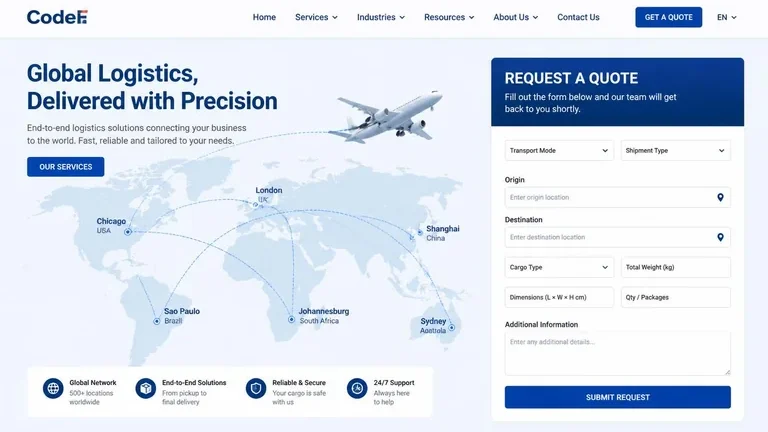preview landing page logistik B2B hasil membuat website dengan ai preview landing page logistik B2B hasil membuat website dengan ai