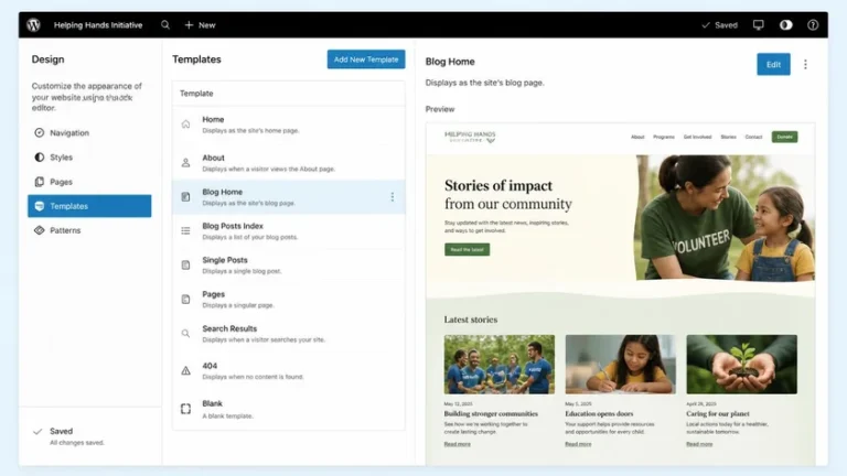 struktur halaman website donasi WordPress dengan Block Editor dan theme ringan struktur halaman website donasi WordPress dengan Block Editor dan theme ringan