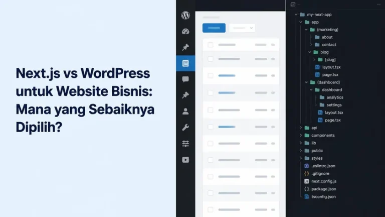 Next.js vs WordPress untuk website bisnis perbandingan CMS dan framework Next.js vs WordPress untuk website bisnis perbandingan CMS dan framework