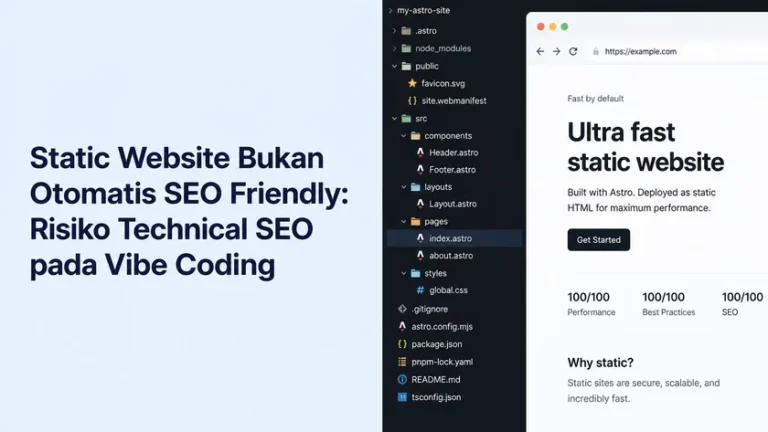 Static Website Bukan Otomatis SEO Friendly: Risiko Technical SEO pada Vibe Coding