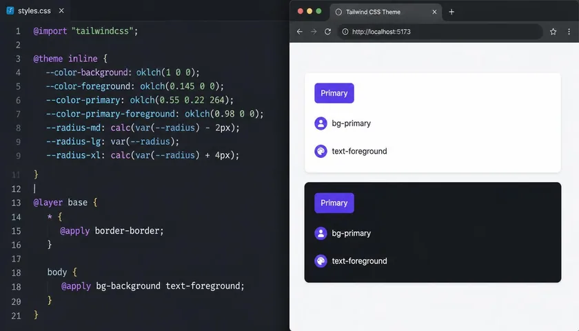 Multi Tema dan Dark Mode di Tailwind CSS v4 dengan Semantic Tokens