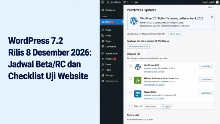 WordPress 7.2 Rilis 8 Desember 2026: Jadwal Beta/RC dan Checklist Uji Website
