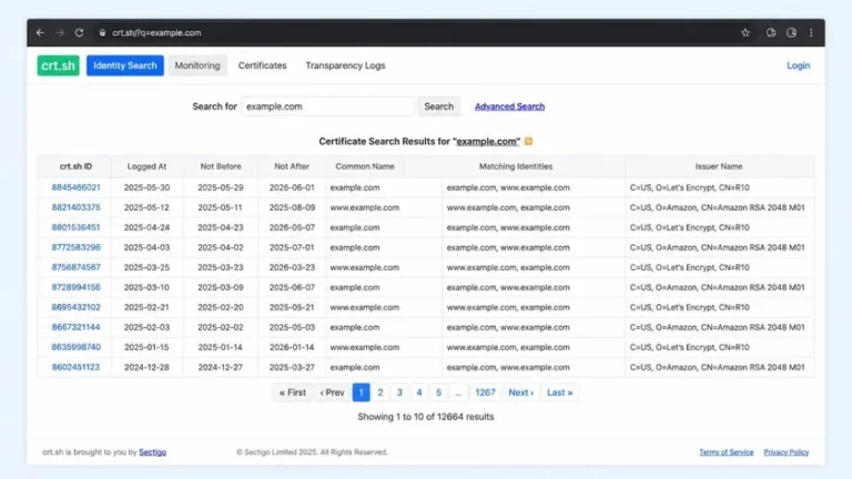 memantau Certificate Transparency dan CAA record domain di log sertifikat TLS