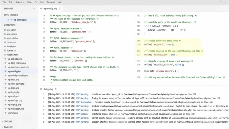 WP_DEBUG_LOG dan debug.log saat refactor theme WordPress ke PHP 8.3 WP_DEBUG_LOG dan debug.log saat refactor theme WordPress ke PHP 8.3